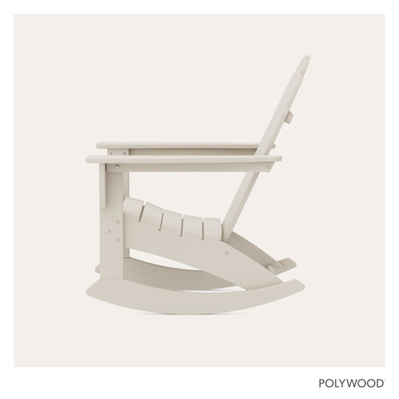 POLYWOOD Vineyard Adirondack Rocking Chair, Sand