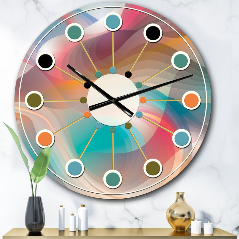 Horloge murale rétro Mid-Century, Surdimensionné