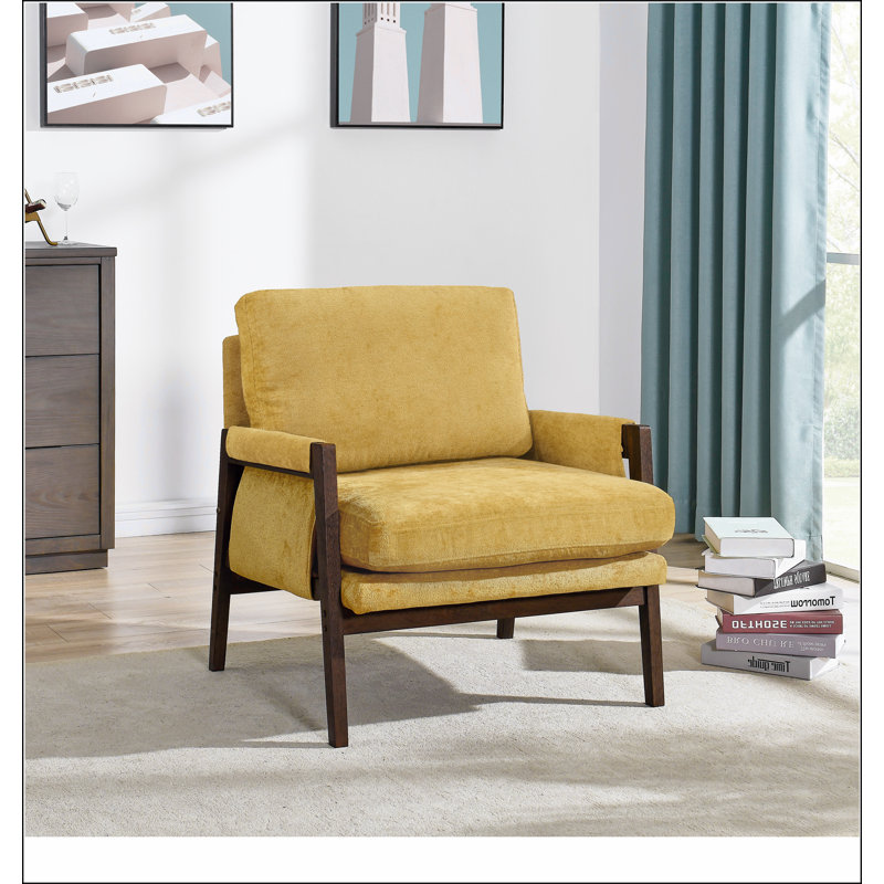 Fauteuil Mid-Century, Jaune