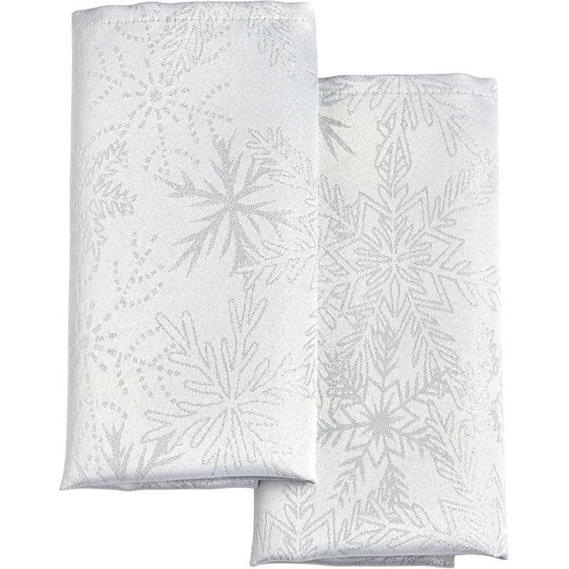 Yvaine Polyester Snowflake Square Napkin, White