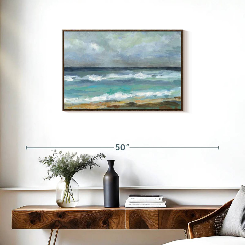 Jour de la mer, Cadre flottant noyer, 31 po x 21 po