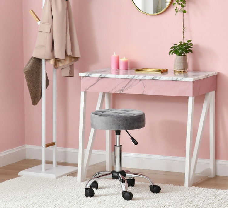 Tabouret à roulettes à hauteur réglable avec roulettes pour bureau et coiffeuse