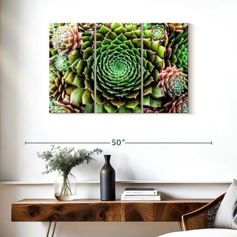 Harnek fleur comme plantes grasses, H 24 po x l 38 po