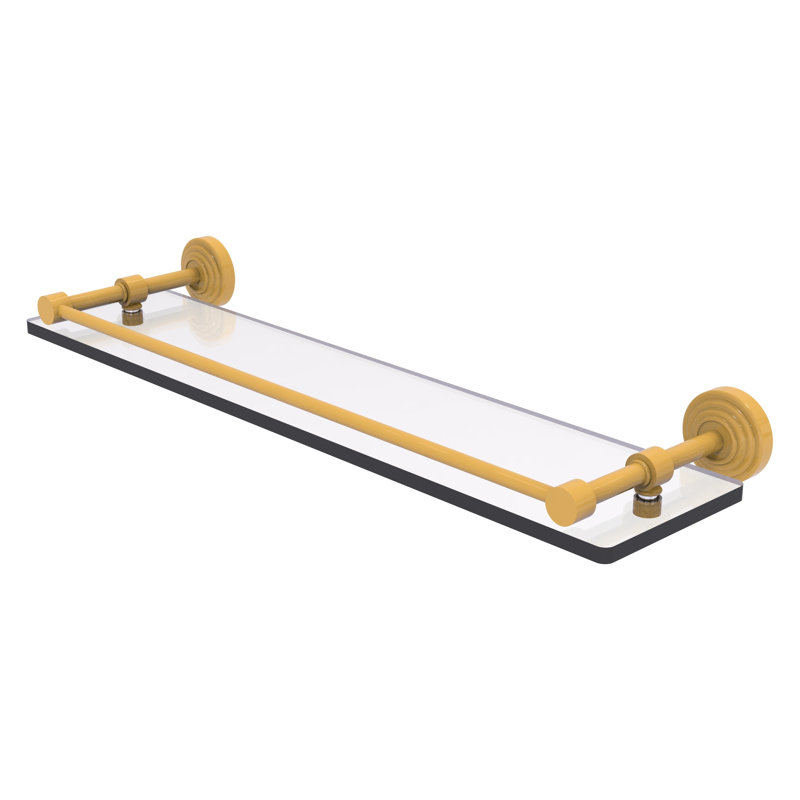 Tablette en verre trempé Walburga, H 3 po x l 22 po x P 5 po, Or espagnol