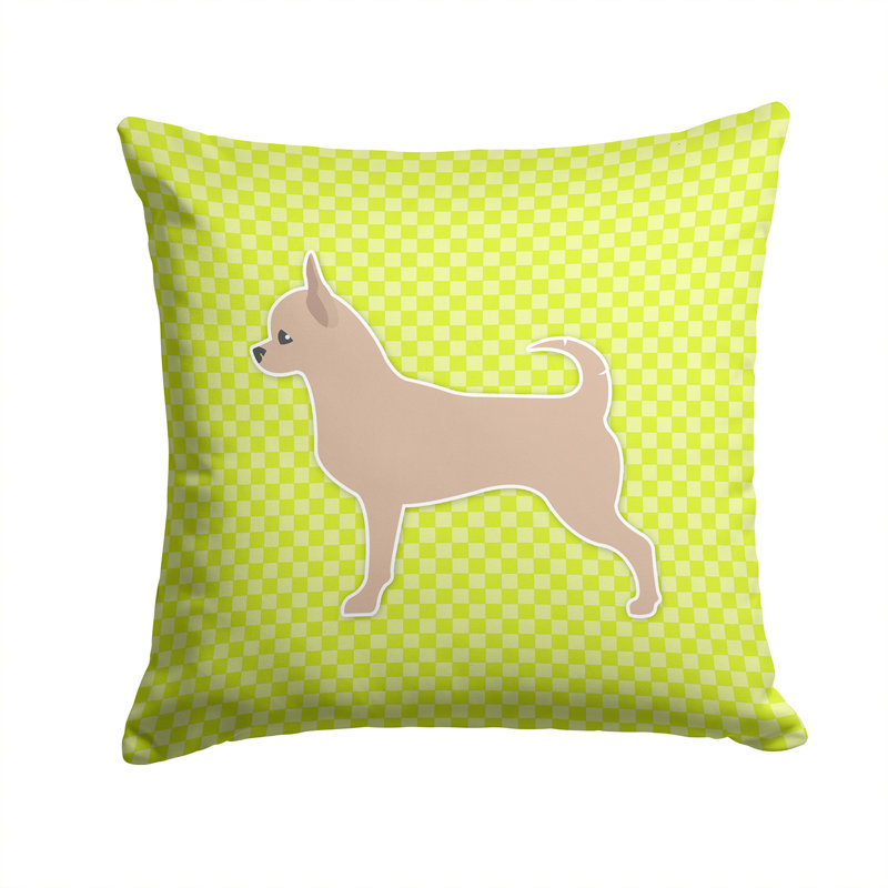Coussin décoratif intérieur/extérieur chihuahua, H 14 po x l 14 po x P 3 po, Vert