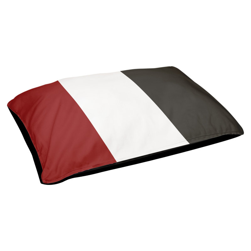 Memphis Polyester Pet Bed, Medium (28" W x 18" D x 6" H), Red/White/Black