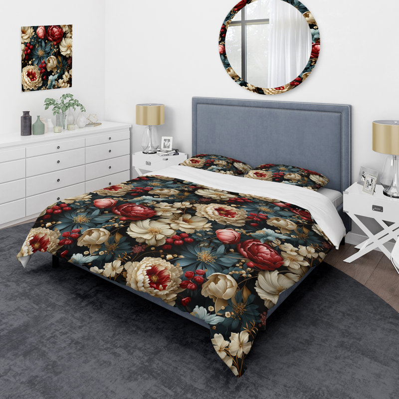 Ensemble de housse de couette Palsa, Housse de couette pour grand lit et 2 taies décor
