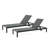 Chaise Recliner Of 2 - Aluminum, Mesh Fabric, Adjustable , Moveable 2 Poolside Breathable Mesh, Rust- Aluminum Frame, Back, Mobile, Black + Gray