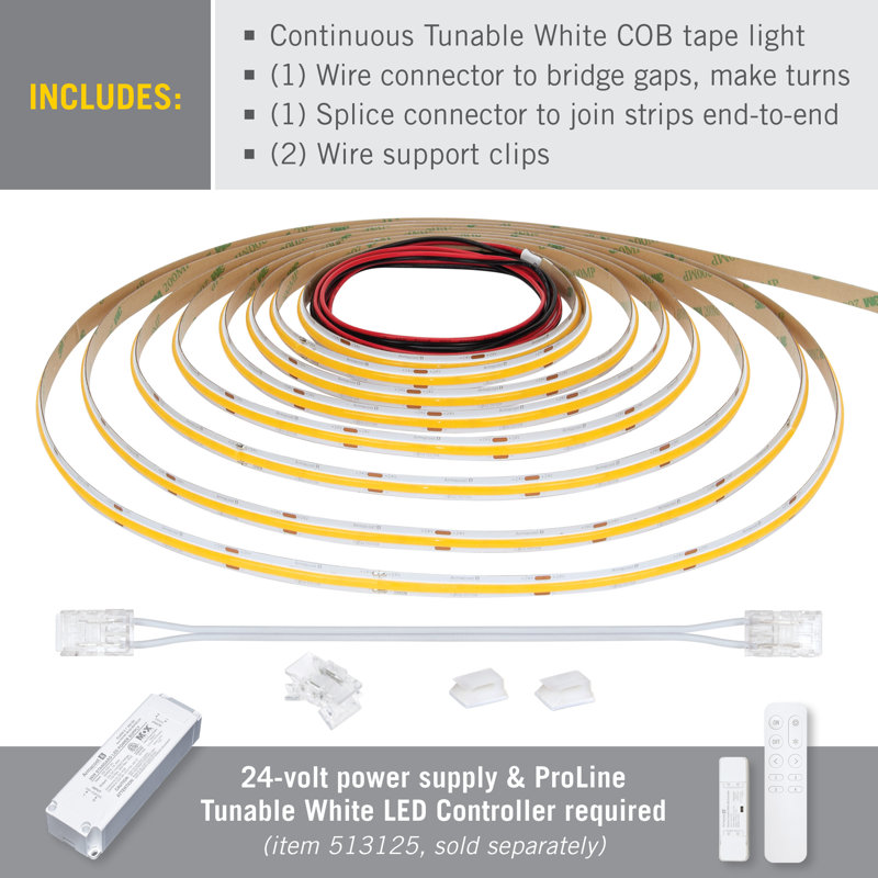 8 ft Tunable White COB LED Strip Light Tape