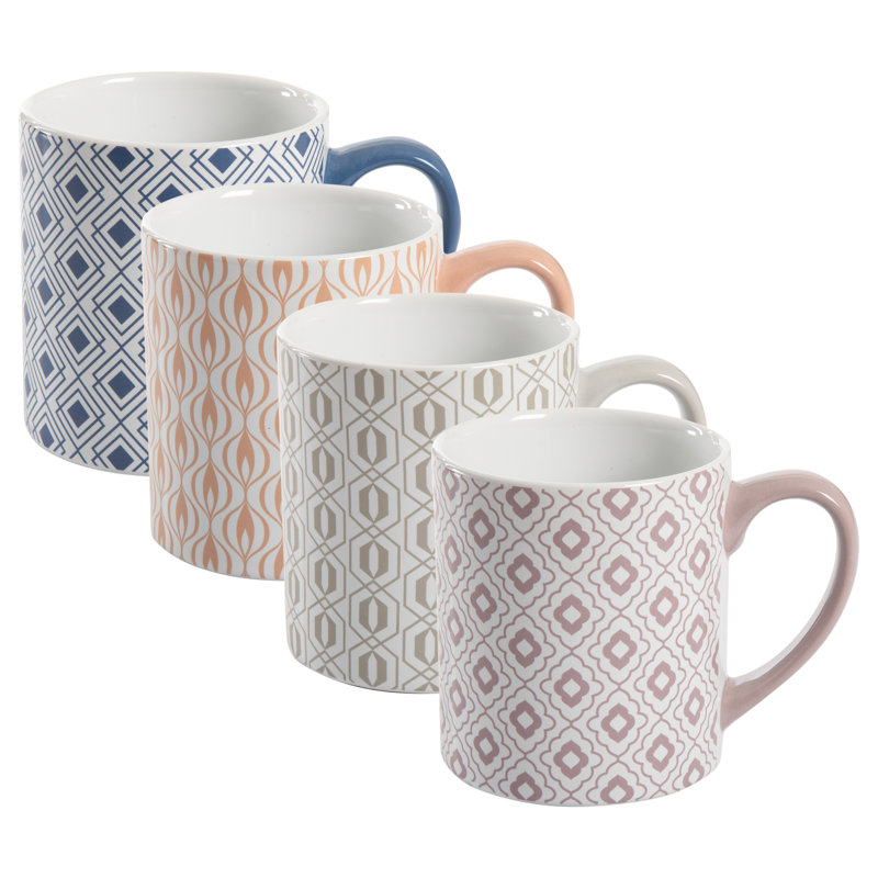 Ensemble de grandes tasses en grès de 20 oz Mr. Coffee Bliss
