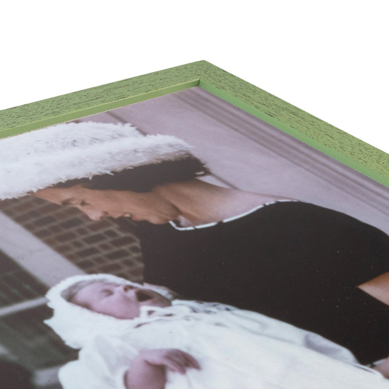 Cadre photo barnwood récupéré Asuncion, 5 po x 5 po, Vert
