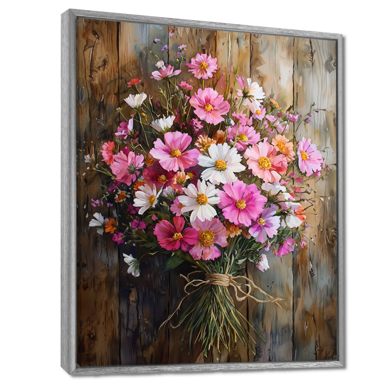 Wiley Wild Garden Charm of Assorted Bouquets I - Assortiment de grands bouquets assortis, H 20 po x l 12 po, Argent argent