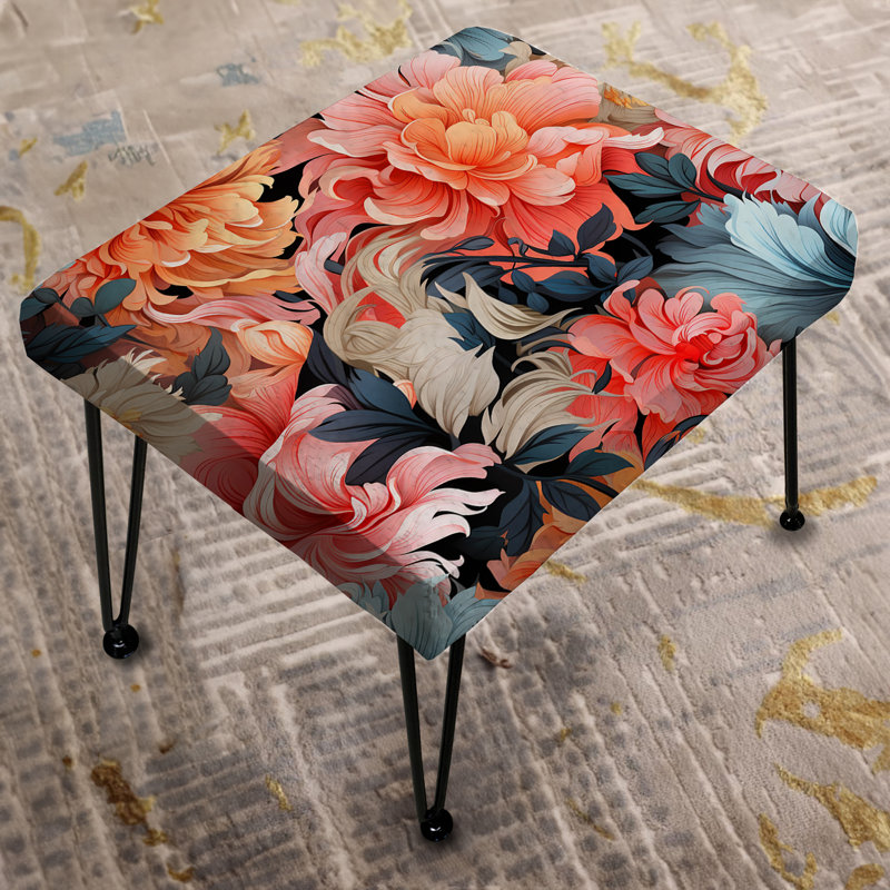Rose Rebel Soul - motif floral - repose-pieds rectangulaire floral
