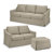 80W Sofa, 57W Loveseat, And Storage Ottoman With Slipcovers