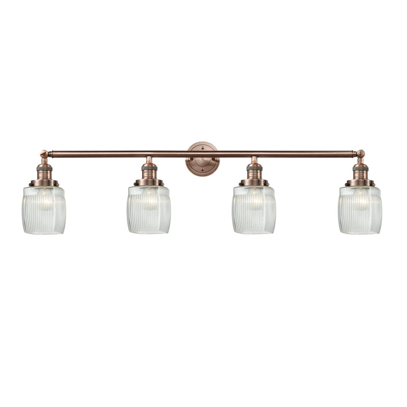 Éclairage de salle de bain à intensité variable 4 lumières Mireya, Ampoule incandescente rétro de 60 watts, Nickel poli