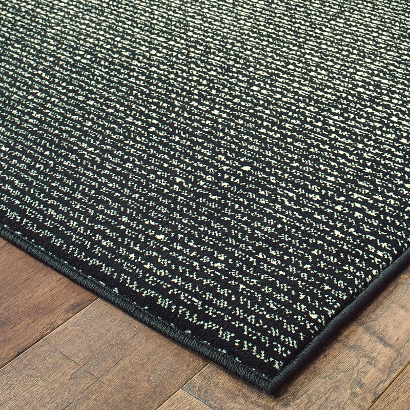 Tapis noir / blanc cassé Kassara, Rectangle 9 pi 10 po x 12 pi 10 po