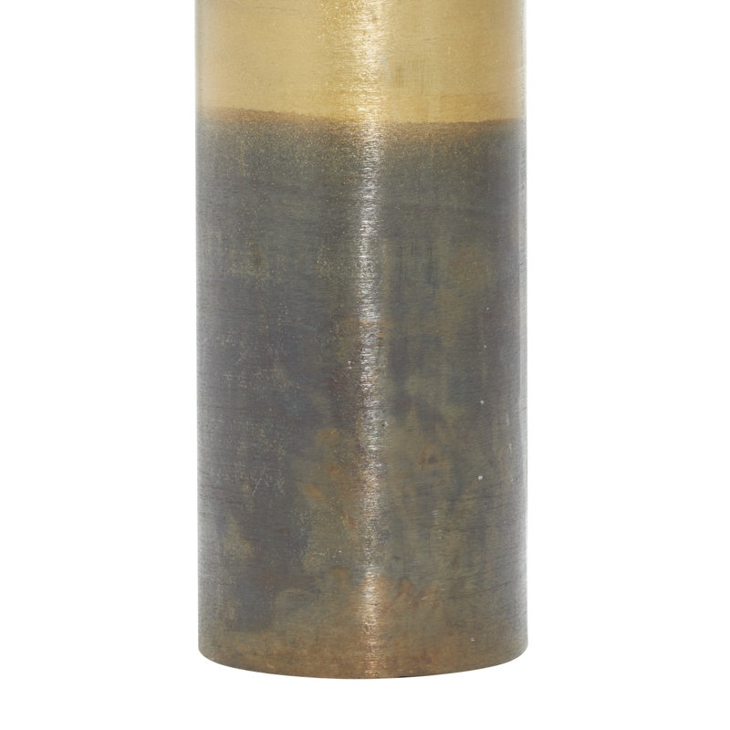 10" Gold and Black Rustic Aluminum Table Vase