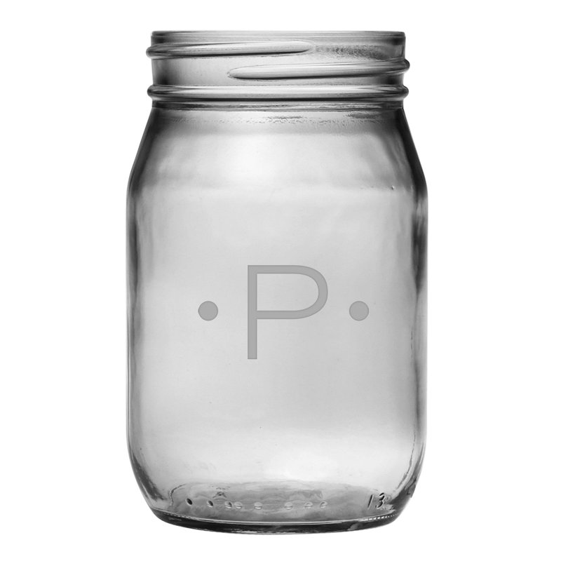 Pot de mason en verre monogrammes 16 oz Elaina, Oui, Pois unique