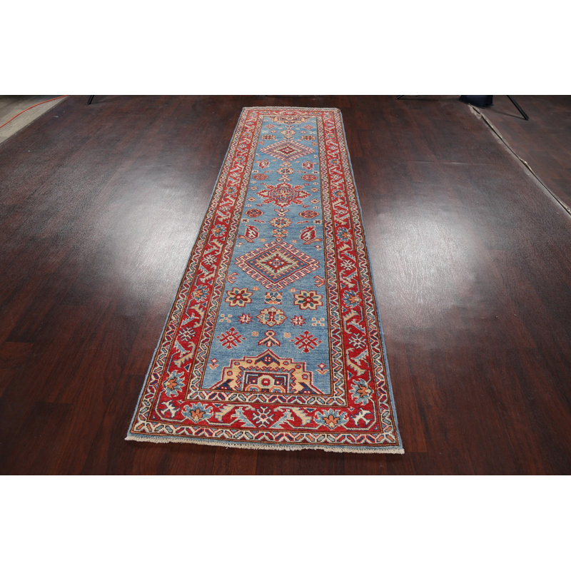 Tapis de couloir unique en laine noué à la main 2 pi 8 po x 9 pi 6 po New Age