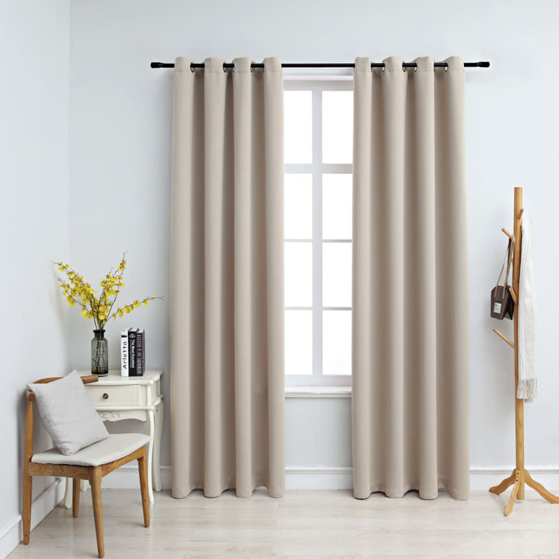Curtains Roller Blackout Curtains Window Blinds with Rings Fabric, Navy Blue, 37" W x 84" L