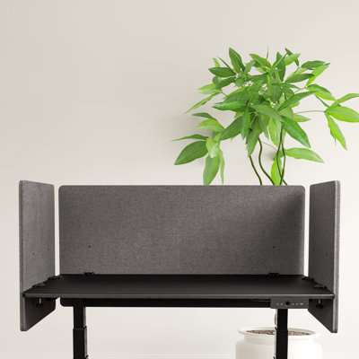 Clamp-On Acoustic Desk Divider Privacy Panel That Reduces Noise And Visual Distractions (Steel Blue, 59" X 23.6", 23.6" X 23.6", & 23.6" X 23.6")