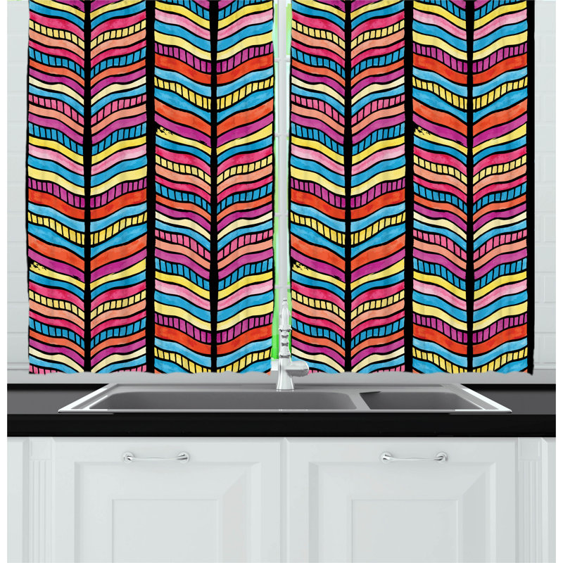Chevron Pointed Kitchen Curtain