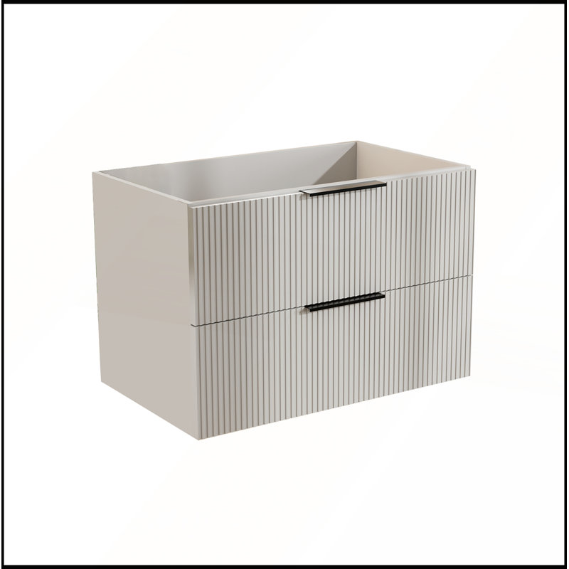 Meuble-lavabo flottant gris moderne de 30 pouces avec lavabo en céramique et tiroirs spacieux, idéal pour un rangement résistant à l'humidité