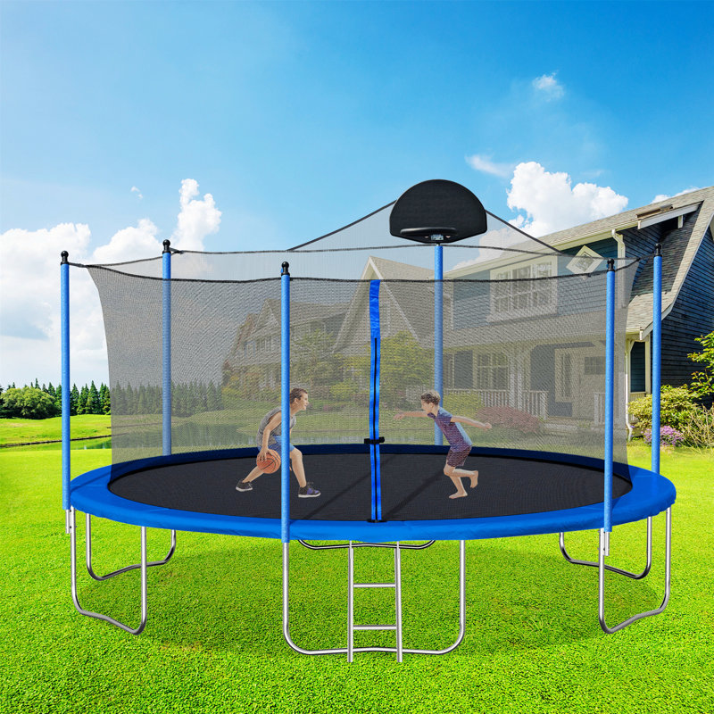 Trampoline solide avec panier de basketball
