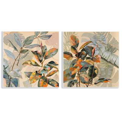 Neutral Tropical Organics 2pc Wall Plaque Set, design by Dusza