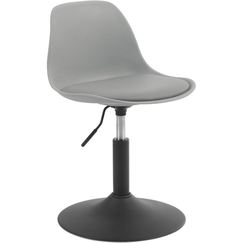 Silsby Swivel Upholstered Adjustable Height Counter Stool with Metal Frame, Grey, 1