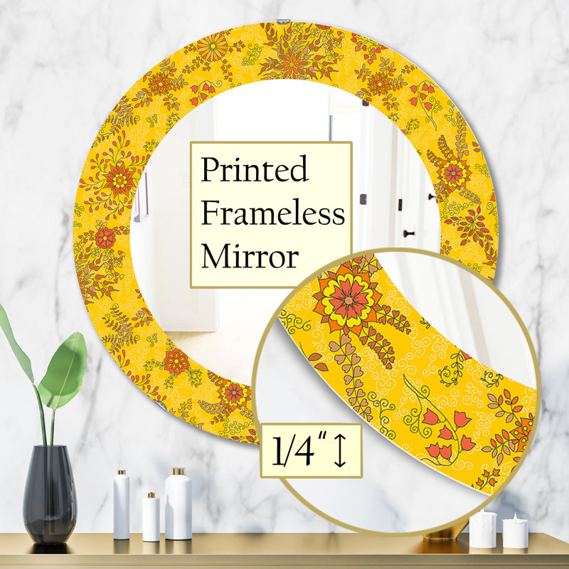 Yellow Moods 2 - Miroir Mid-Century, H 31,5 po x l po