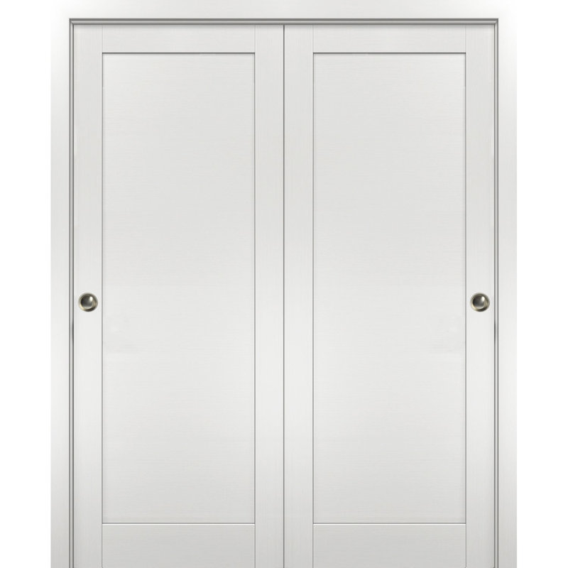Portes planches en panneau de fibres à densité moyenne et panneau blanc Planum, 64 po x 80 po