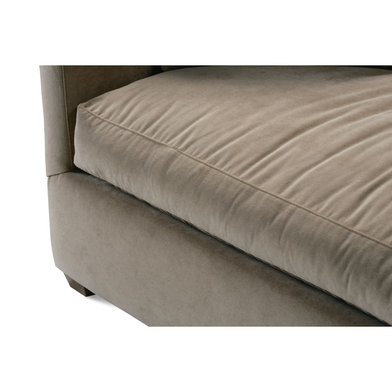 Lilah Bench Cushion Sofa, Straw Velvet (20043-28)