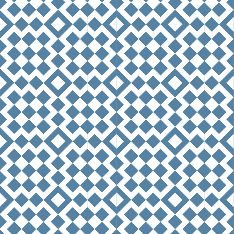 Panneau de papier peint auto-adhésif L 10 pi x l 25 po Turkish Bath, Blue/White