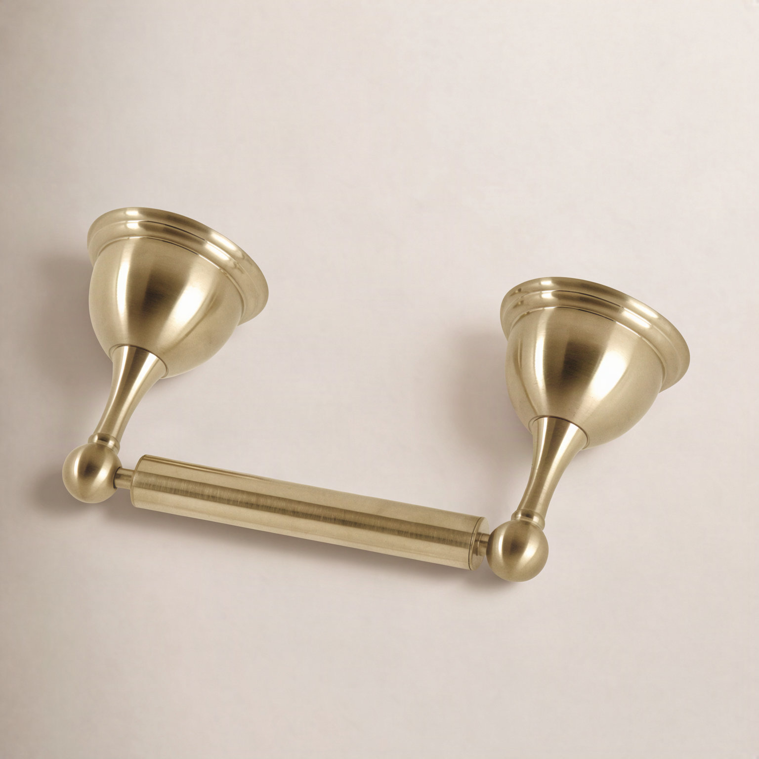 Restoration Toilet Paper Holder, Brushed Brass