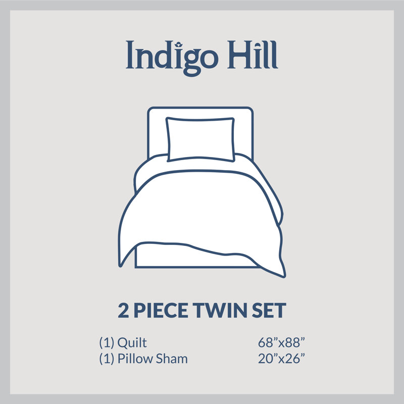 Indigo Hill Twin Reversible Patchwork Quilt Set