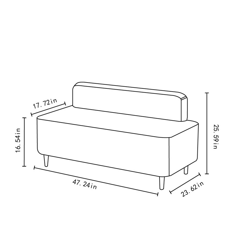Banc rembourré en similicuir Melieck
