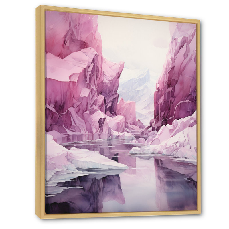 Iceberg polaire II d'Idajete - impression, H 32 po x l 24 po x P 1 po, Cadre naturel flottant