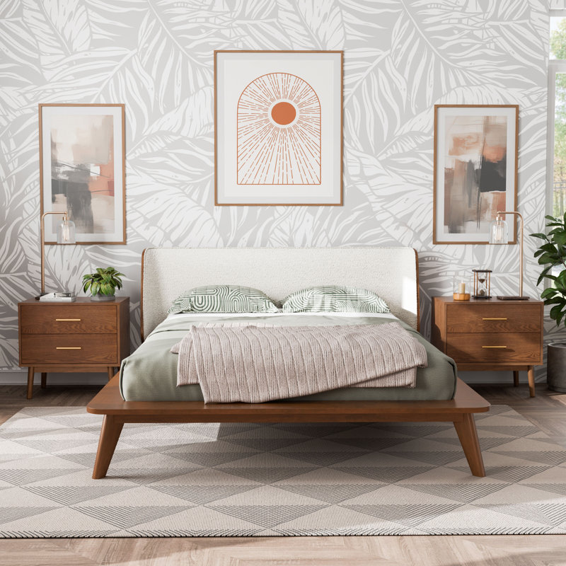 Nevio Bedroom Set, 3 Pcs: Bed, 2 Nightstands, Queen