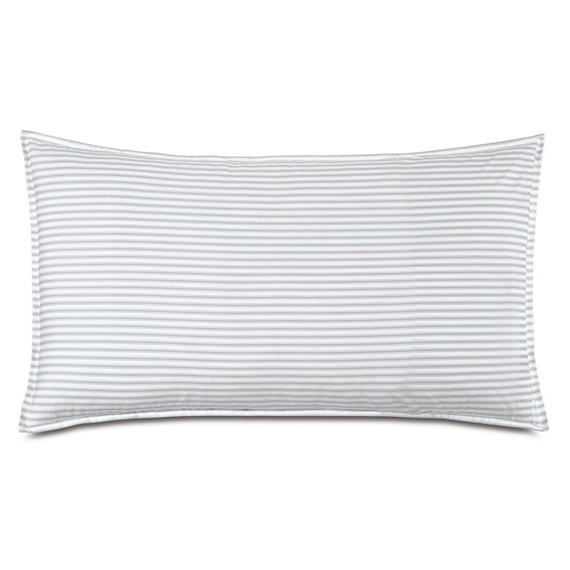 Blass Ticking Cotton Striped Sham by Alexa Hampton, Haze, King