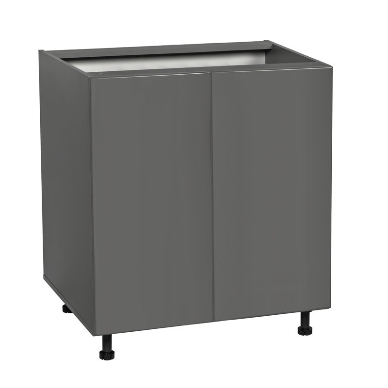 Armoire ouverte standard en panneau de particules H 34,5 po prête à assembler, H 34,5 po x l 24 po, Gris lustré