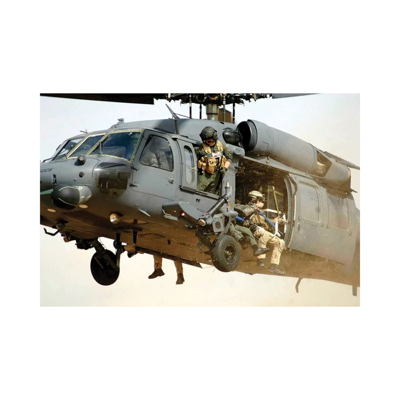 Pararescuemen Aboard A Helicopter Prepare For Landing - Wrapped Canvas Print, 66.04 cm H x 45.72 cm W x 3.175 cm D