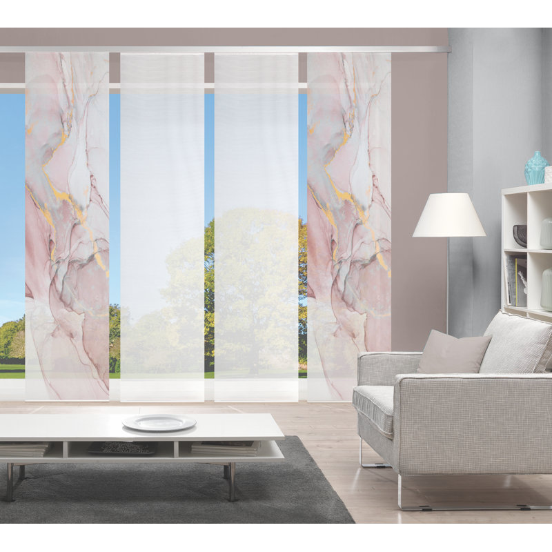 Patria Semi Sheer Curtain Panel Pair, Rose