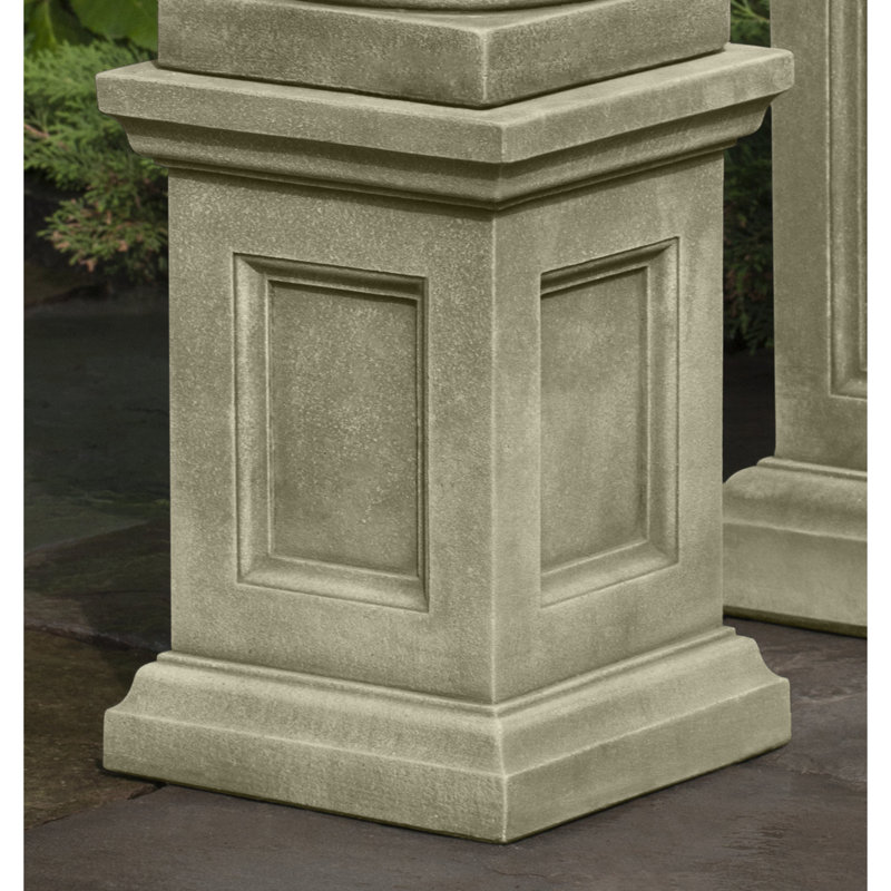 Handcrafted Abstract Pedestal, Verde, 14'' H x 9.5'' W x 9.5'' D