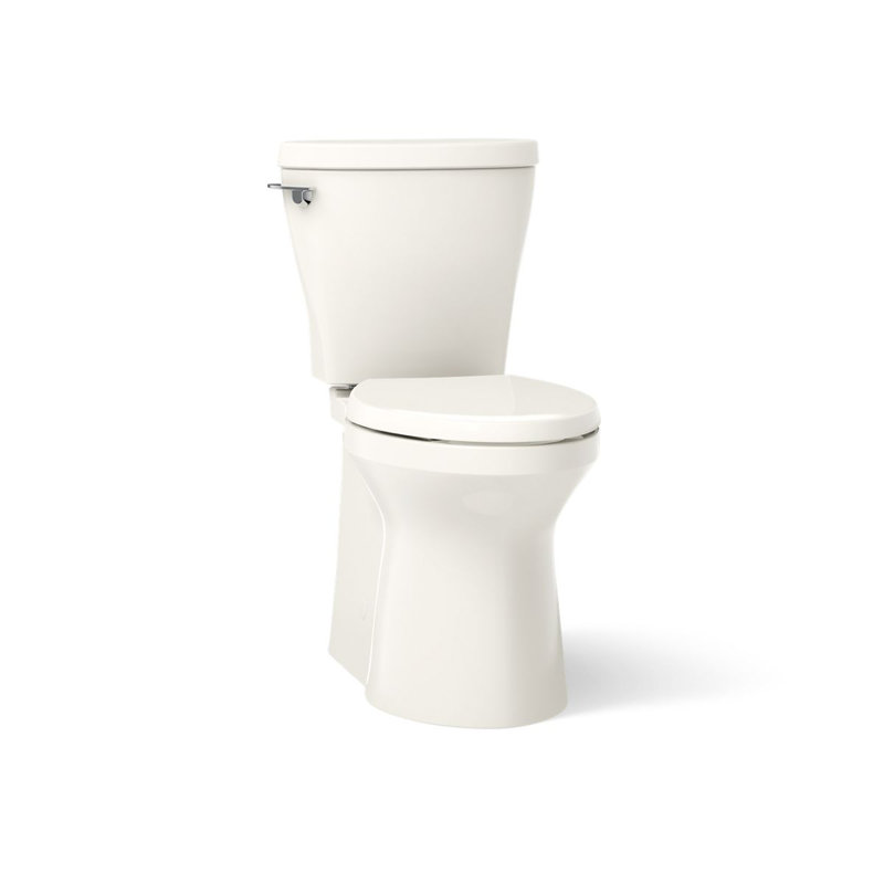 Betello 1.28 GPF (Water Efficient) Elongated Two-Piece Toilet (Seat Not Included), Biscuit, Left-Hand