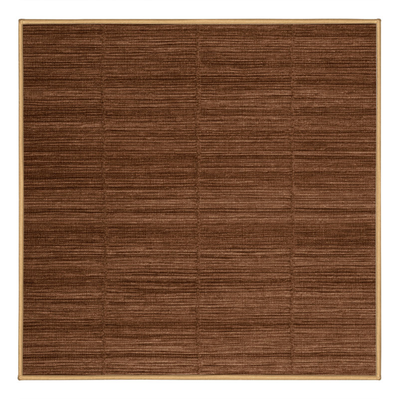 Machine Washable Solid Brown Area Rug, Square 6'