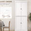 Garde-manger blanc 72,5 po - Armoire avec 4 portes et tablettes réglables pour le rangement dans la salle à manger