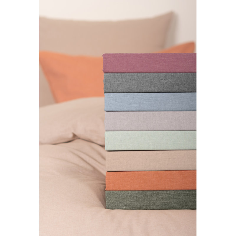 Aristeu Solid Colour Duvet Cover Set with Pillowcases, Double - 2 Pillowcases (80 x 80 cm), Khaki Green