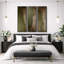 Subtile olive verte abstraite tons de terre triptyque - images très grandes impressions sur toile encadrées 3 pièces-252901044-252901045