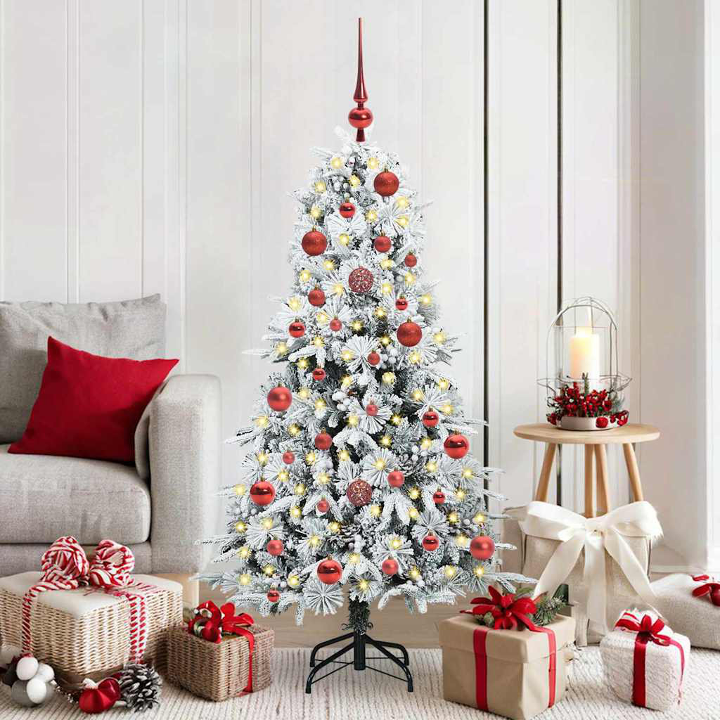 Artificial Hinged Christmas Tree Green PE and PVC